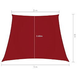 Avis vidaXL Voile de parasol Tissu Oxford trapèze 3/5x4 m Rouge