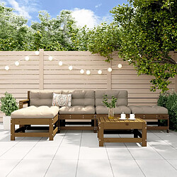 vidaXL Salon de jardin 6 pcs Marron miel Bois de pin massif