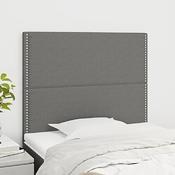 vidaXL Têtes de lit 2 pcs Gris foncé 100x5x78/88 cm Tissu