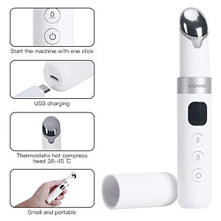 Avis Universal Mini masseur électrique yeux visage anti-vieillissement rides yeux masseur cercle noir démontage protecteur de beauté portable massage en acier | Appareil de beauté à usage domestique (blanc)