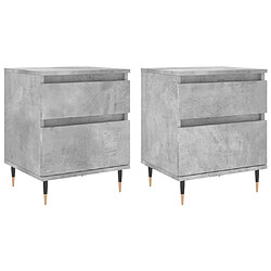 vidaXL Tables de chevet 2 pcs gris béton 40x35x50 cm bois d’ingénierie