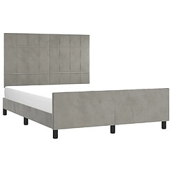 Avis Maison Chic Lit adulte - Cadre Structure de lit avec tête de lit Contemporain Gris clair 140x190 cm Velours -MN61251