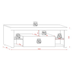 Avis Vivaldi Meuble TV Everest 140 Chene Wotan/Blanc