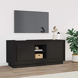 vidaXL Meuble TV noir 102x35x45 cm bois d'ingénierie