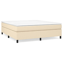 vidaXL Sommier à lattes de lit avec matelas Crème 160x200 cm Tissu