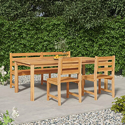 Salle à dîner de jardin 4 pcs,Table et chaise à manger Bois de teck massif -MN79945