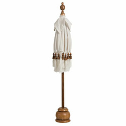 Paris Prix Parasol Déco Pompons 90cm Blanc & Naturel