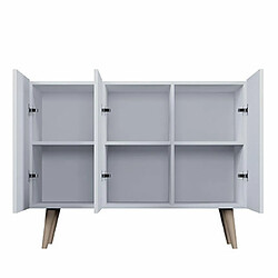 Acheter Mes Buffet 3 portes 120x39,9x95,5 cm blanc et naturel - CISKO