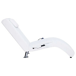 Acheter Maison Chic Chaise longue de massage avec oreiller| Bain de soleil Relax | Transat Blanc Similicuir -GKD79926