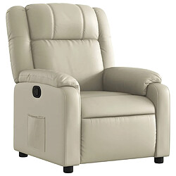 vidaXL Fauteuil inclinable Crème Similicuir