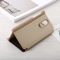 Wewoo Coque Etui en cuir pour miroir OnePlus 6 avec support or pas cher