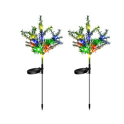 2PCS Solaire Jardin Lumière Simulation Arbre De Noël Lumière Couleur Jardin Décoration Paysage