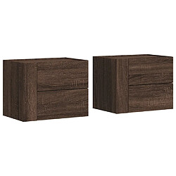 vidaXL Tables de chevet murales 2 pcs chêne marron 45x30x35 cm