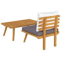 Maison Chic Salon de jardin 2 pcs avec coussins - Table et chaises d'extérieur - Mobilier/Meubles de jardin Moderne Bois d'acacia solide -MN58611 pas cher