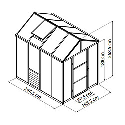 Serre de jardin 4.54m² gris anthracite - 704494 - PALRAM