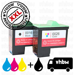 Vhbw PACK AVANTAGEUX: recharge de cartouche encre noire et couleur pour LEXMARK 16 & 26