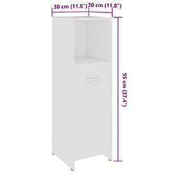 vidaXL Armoire de salle de bain Blanc 30x30x95 cm Bois d'ingénierie pas cher