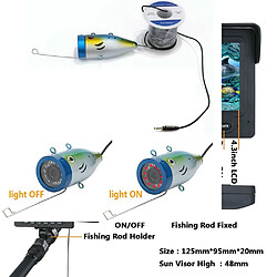 Kit Détecteur de poisson Caméra Vidéo Pêche Sous-marine 4.3" GAMWATER - 15M 1000tvl, 12 PCS IR LED, Matériel de Pêche, Natation pas cher