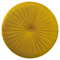 Pouf Alexandra House Living Moutarde Velours Bois 40 x 43 x 40 cm