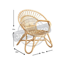 Aubry Gaspard Fauteuil en rotin naturel Tengah.