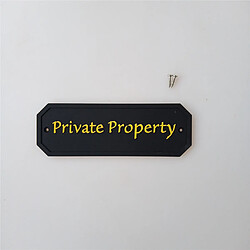 Propriété privée Maison Porte Plaque Mur Jardin Sign in (Noir) Jaune Word