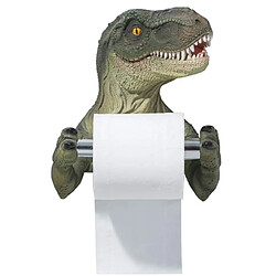 Universal Boîte à mouchoirs créative en résine Porte-papier toilette Porte-serviettes de dinosaure de dessin animé Porte-rouleaux de chambre Statue Décoration de salle de bains | Porte-papier (vert)