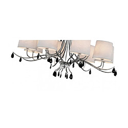 Luminaire Center Suspension abats jours Andrea Chrome poli 8 ampoules 80cm pas cher