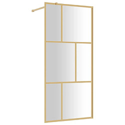 vidaXL Paroi de douche avec verre ESG transparent doré 80x195 cm