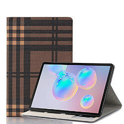 Wewoo Housse Coque Pour Galaxy Tab S6 Etui à rabat horizontal en cuir avec texture à carreaux T860 / T865 supportemplacements cartes et porte-monnaie café