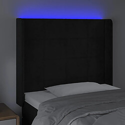 Acheter Maison Chic Tête de lit scandinave à LED,meuble de chambre Noir 83x16x118/128 cm Velours -MN41912