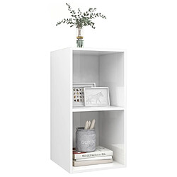 Avis Maison Chic Meuble TV scandinave mural Banc TV suspendu pour salon - Blanc brillant 37x37x72 cm Aggloméré -MN71654