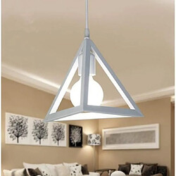 Stoex Blanc lustre suspension cage forme triangulaire fer abat-jour luminaire pour salon salle à Manger suisine bar