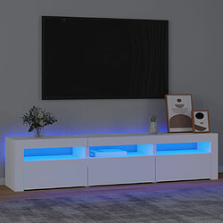 vidaXL Meuble TV avec lumières LED Blanc 180x35x40 cm