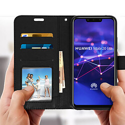 Avis Avizar Housse Huawei Mate 20 lite Étui Folio Portefeuille Fonction Support - noir