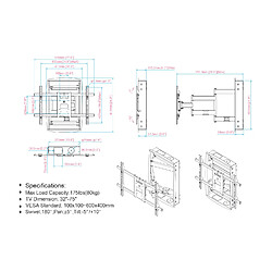 Kimex Support TV encastré pour écran 32"-65" pas cher