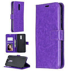 Wewoo Housse Coque Pour Nokia 3.2 Crazy Horse Texture Etui en cuir à rabat horizontal avec supportemplacements cartesportefeuille et cadre photo violet