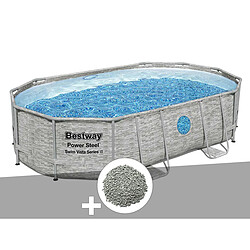 Kit piscine tubulaire ovale Bestway Power Steel SwimVista avec hublots 4,88 x 3,05 x 1,07 m + 10 kg de zéolite