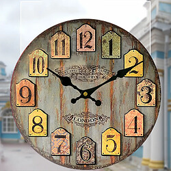 Cru Horloge Murale Rustique Minable Cuisine Maison Chic De 30cm En Bois Décor 3