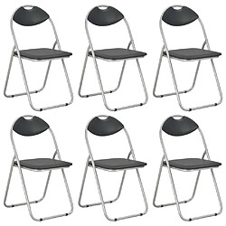 vidaXL Chaises pliantes à manger lot de 6 noir similicuir 