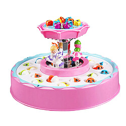 Jeu de pêche électrique Jeu de Jouets Double Couche Conseil Rotatif Enfants Jouet Rose pas cher