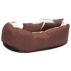 Acheter vidaXL Coussin réversible lavable de chien Marron et crème 65x50x20 cm