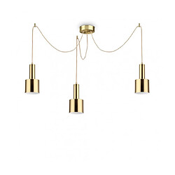 Ideal Lux Suspension Holly Métal Laiton satiné 3 ampoules 37cm