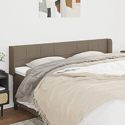 vidaXL Tête de lit avec oreilles Taupe 183x16x78/88 cm Tissu