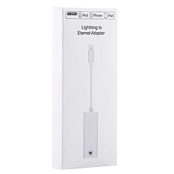 Wewoo Câble adaptateur réseau LAN Ethernet RJ45 à 8 broches, longueur totale: 16 cm, pour iPhone X, 8 Plus & 7 Plus, 8 & 7, 6 Plus & 6 s Plus, 6 & 6s, iPad Blanc pas cher