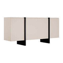 Avis Vente-Unique Buffet avec 4 portes en MDF - Beige et Noir - LUVONIA