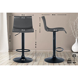 Avis Decoshop26 Tabouret de bar x1 design simple avec repose-pieds en plastique gris pieds en métal noir 10_0004550