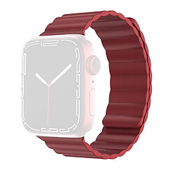 Bracelet en silicone MUTURAL résistant à la transpiration, réglable, magnétique, rouge pour votre Apple Watch Series 7 41mm/6/5/4/SE 40mm/3/2/1 38mm