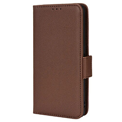 Etui en PU texture litchi avec support, marron pour votre Oppo A94 4G/F19 Pro 4G/Reno5 F 4G/Reno5 Lite