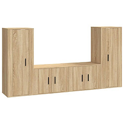 Maison Chic Ensemble de meubles TV 4 pcs pour salon - Chêne sonoma Bois d'ingénierie -MN26385