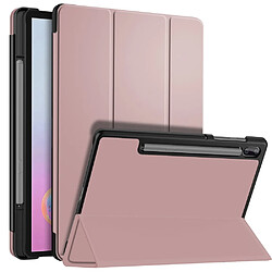 Etui en PU + TPU avec support tripliure et porte-stylo or rose pour votre Samsung Galaxy Tab S6 T860 T865